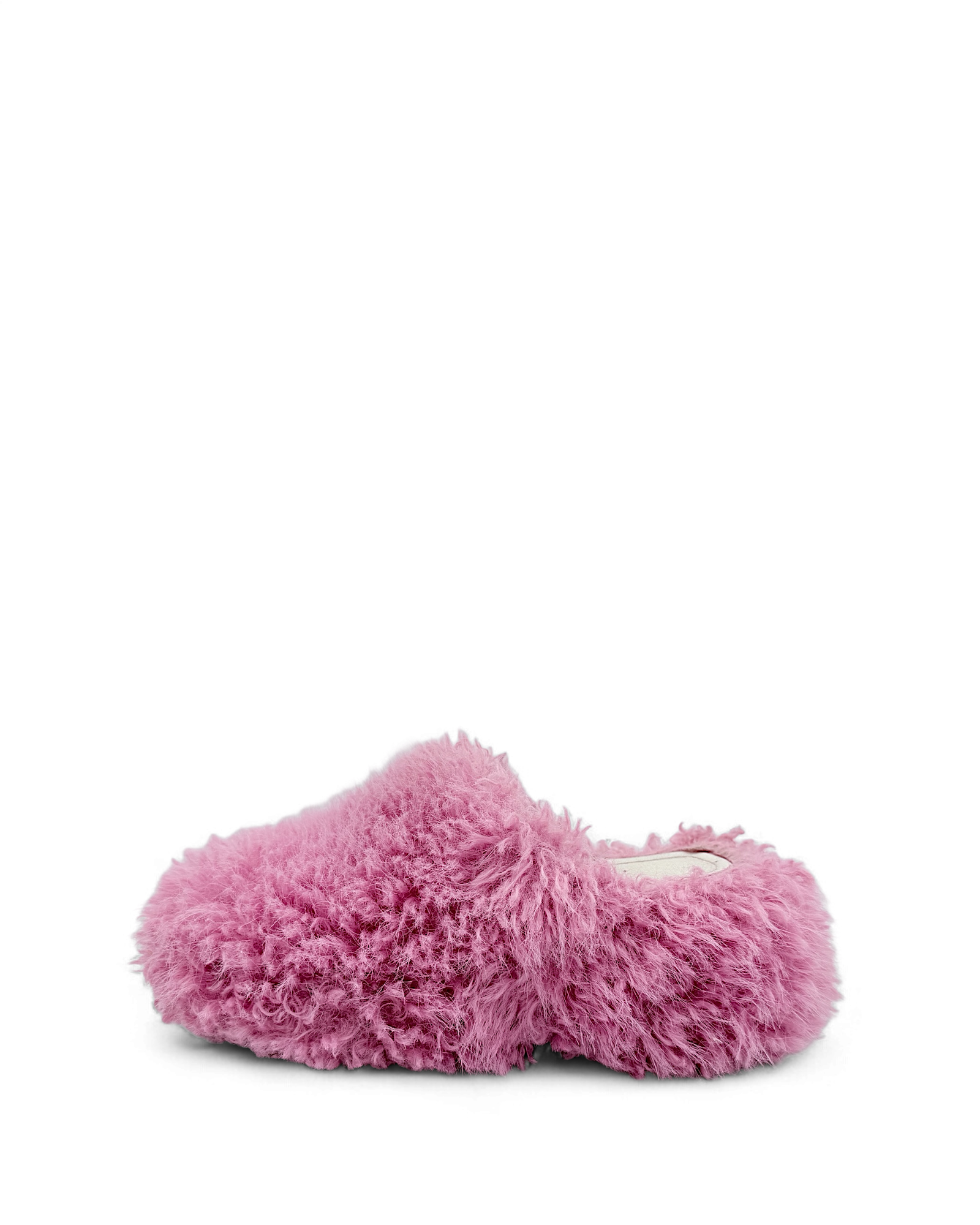 Furry platform clogs