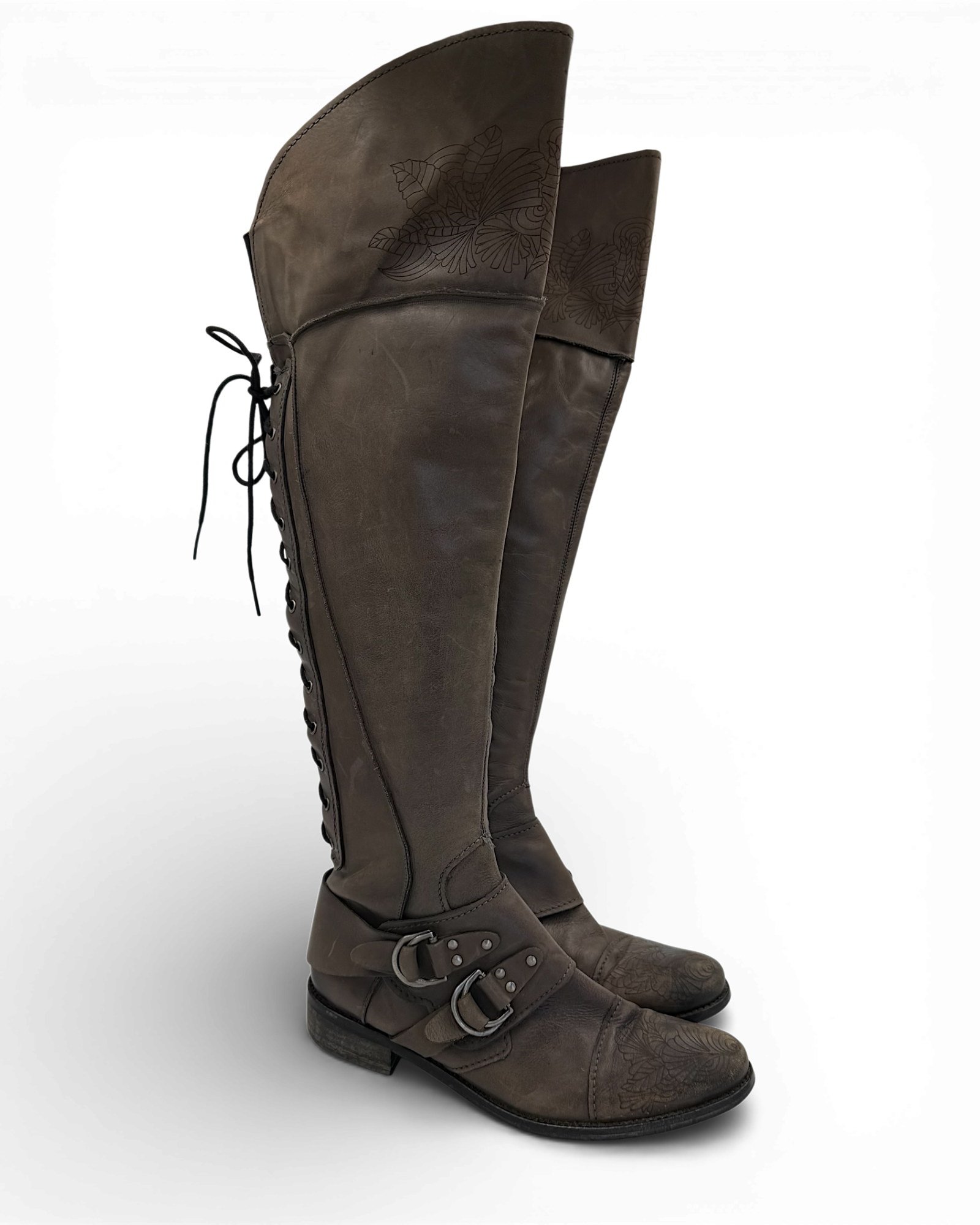 Officer Leather High Boots
