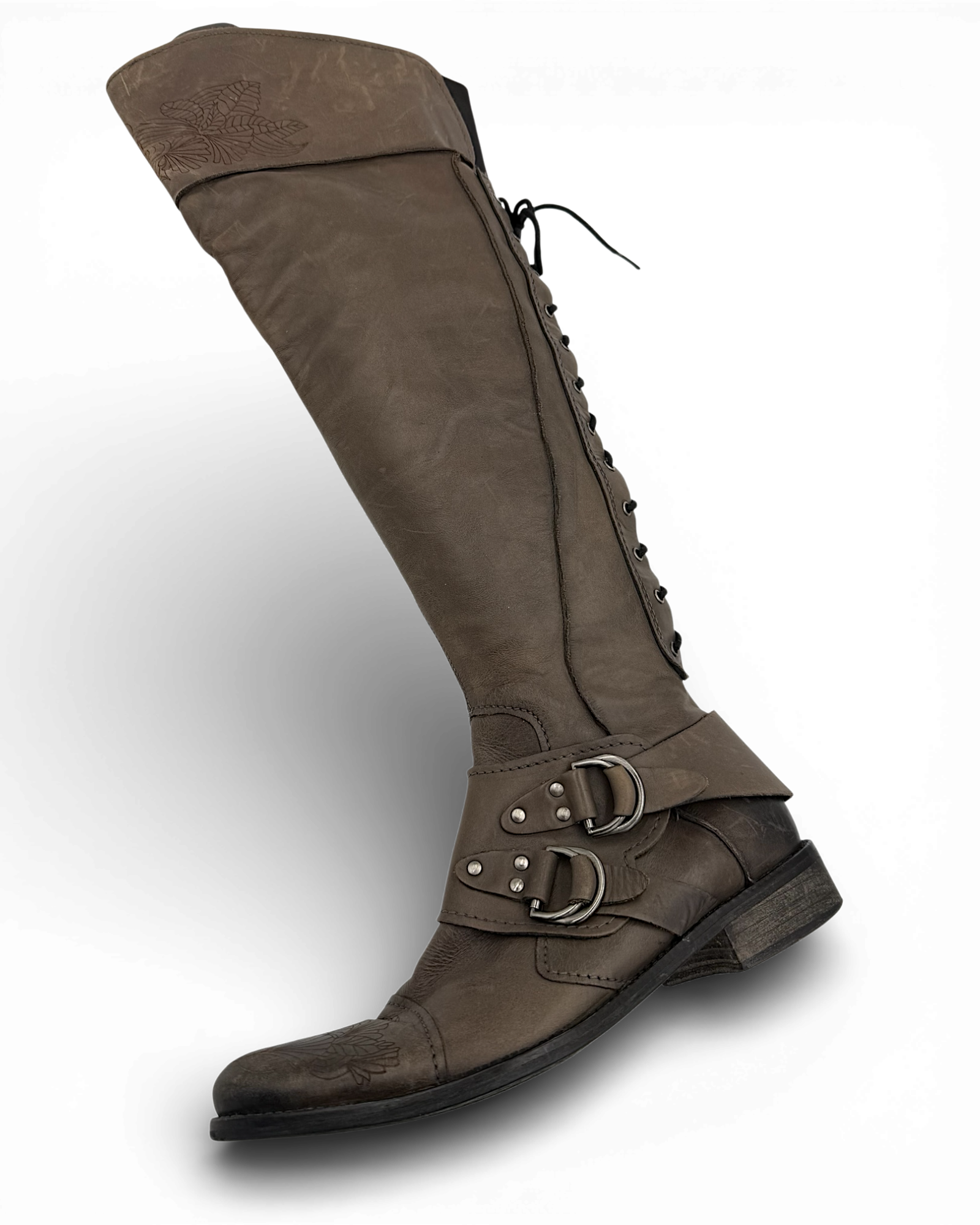 Officer Leather High Boots